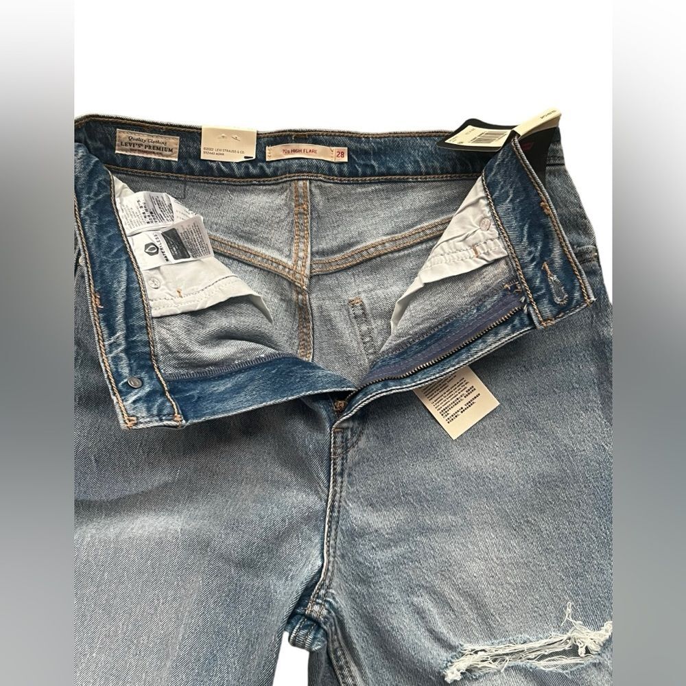 Levi’s NWT Premium 70s High Rise Flare Size 28 Free People Disco Bell Bottom - Picture 10 of 13